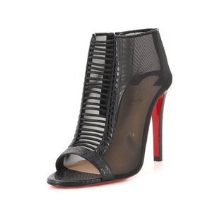Christian Louboutin Women's Trouble Ankle Booties Mesh with Leather Black